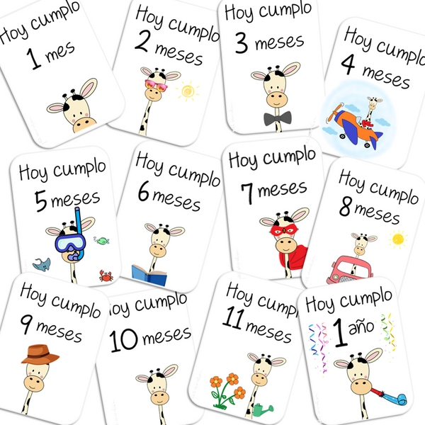 Tarjetas cumplemés Jirafas