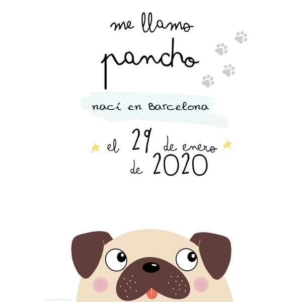 Lámina perrito pug