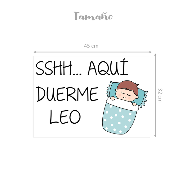 Vinilo personalizado sshh aquí duerme Niño