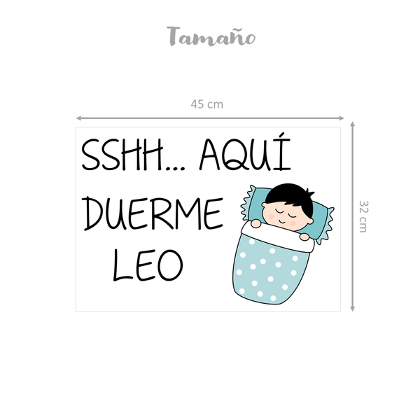 Vinilo personalizado sshh aquí duerme Niño